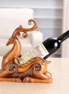 树脂工艺品客厅创意红酒架摆件家居酒柜隔板装饰品现代北欧风情鹿