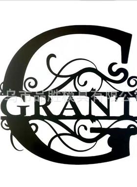 独立站铁艺字母DIY私人DIY挂件客厅摆件门前挂件铁艺DIY