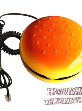 韩版创意卡通汉堡包电话机逼真汉堡造型电话个性桌面摆饰