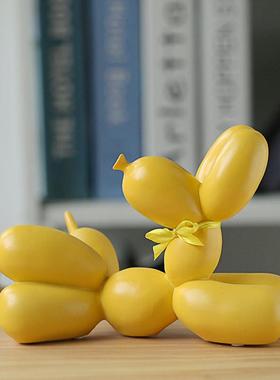 北欧风格INS少女心气球狗摆件家居房间桌面婚礼装饰品摆设粉色