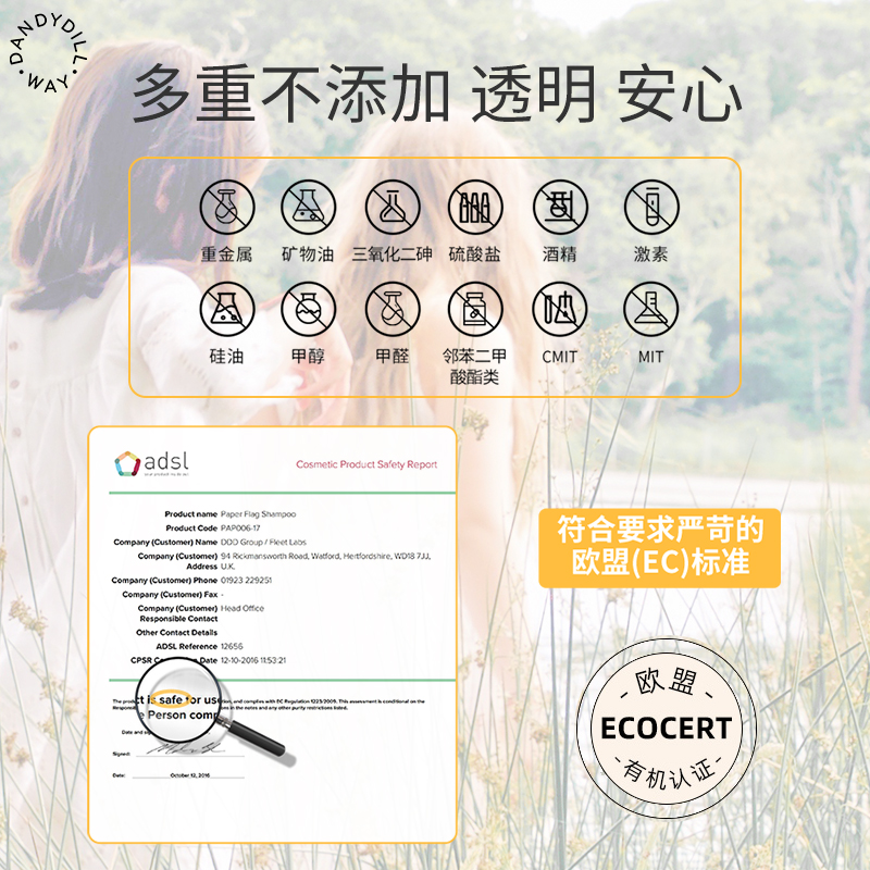 贝嫂推荐Dandydillway儿童洗发水护发素套装温和清洁秋冬防毛躁