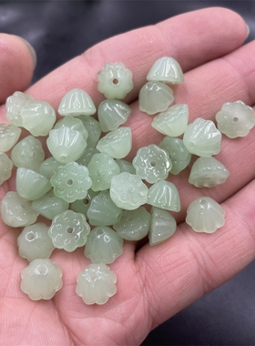 仿玛瑙有孔车挂配饰白莲花珠A货配件项链手链锁骨链吊坠配件立体