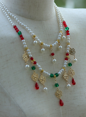 复古气质仙气饰品软璎珞项链古风汉服配饰唐风宋制坦领柯子裙配饰