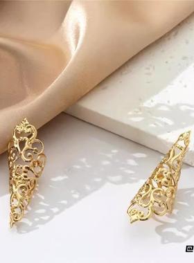 锥形指甲套复古夸张镂空花纹时尚小众女新款个性cos活动表演