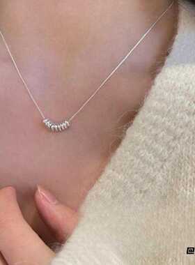 肌理女包出片锁骨链轻奢出游ins肌理仿碎银子银色项链新款百搭
