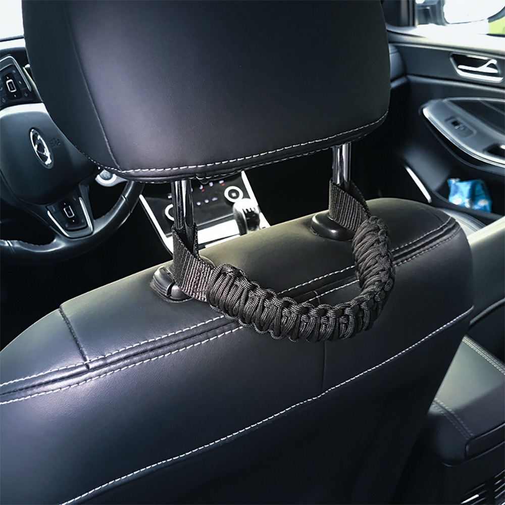 稳定拉手座椅安全抓手改装汽车内饰、汽车后座手感细腻头枕伞绳-图0