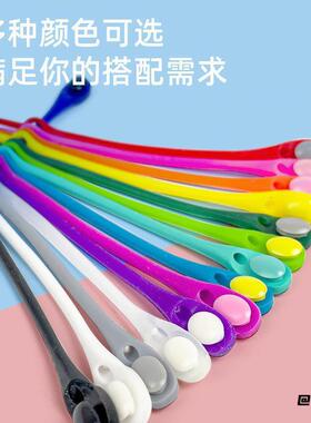 硅胶儿童鞋带松紧彩色懒人鞋带圆头彩色免绑硅胶鞋带免绑抖音同款