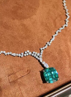 小红书网红款925银镀金豪镶帕拉伊巴大颗粒套链（链子可做万能链