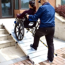 Disabled elderly wheelchair up and down stairs slopes barrier-free mobile access unloading plate assisted folding door opening