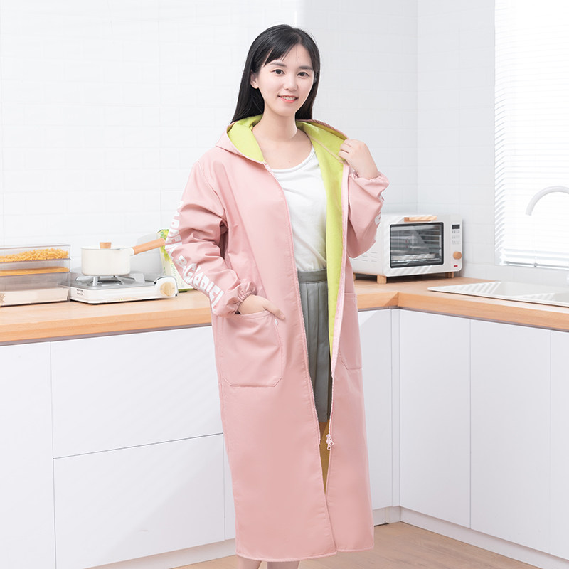围裙冬季防水加厚加绒罩衣女大人中长款时尚工作服过膝加长款大褂,淘宝优惠券,粉丝福利购,淘宝优惠卷
