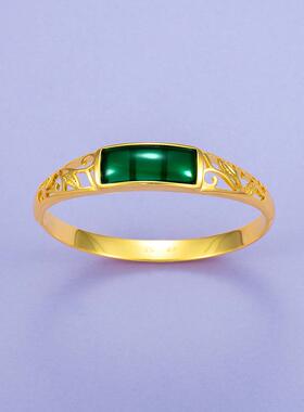 2025新款黄金色手镯女款仿真金镶马来玉碧玉手环镂空久不掉色首饰