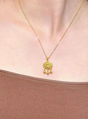 新中式平安锁包吊坠项链女款2025年新款仿真锁骨链轻奢百搭