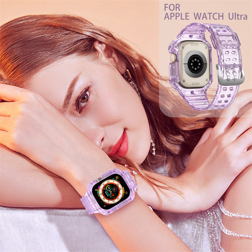 适用Apple Watch Ultra表带一体冰川个性液态8表壳49MM硅胶苹果iwatch手表保护壳全包运动腕带潮牌男女高级感 - 图2