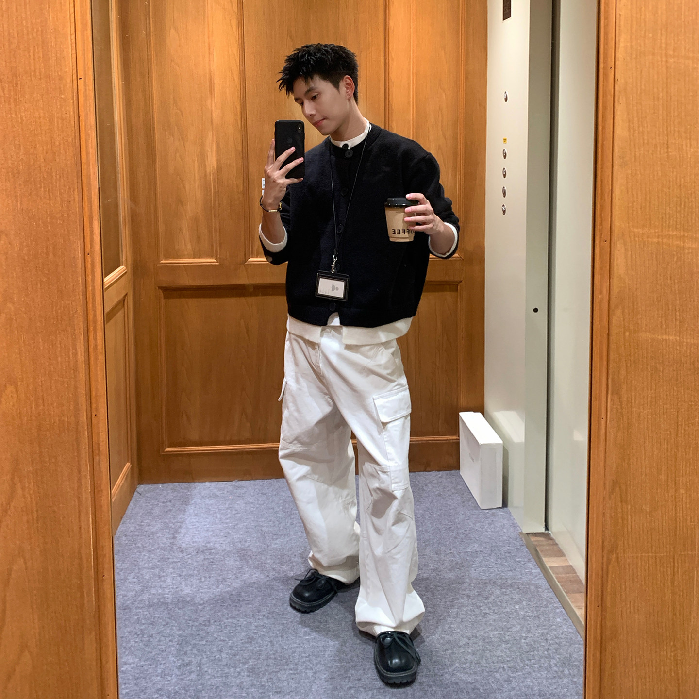 Holocene美式潮牌老钱风假两件开衫毛衣男士秋冬保暖慵懒风针织衫,淘宝优惠券,粉丝福利购,淘宝优惠卷