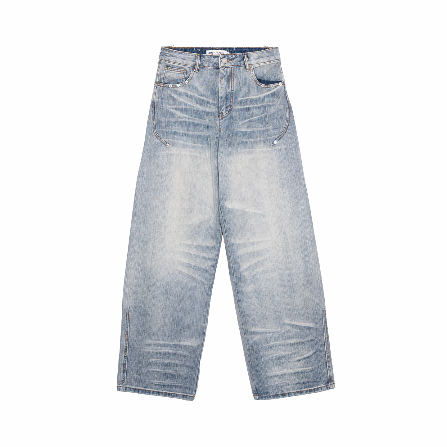 Holocene美式潮牌复古高街重工水洗牛仔裤男冬季宽松显瘦直筒长裤,淘宝优惠券,粉丝福利购,淘宝优惠卷