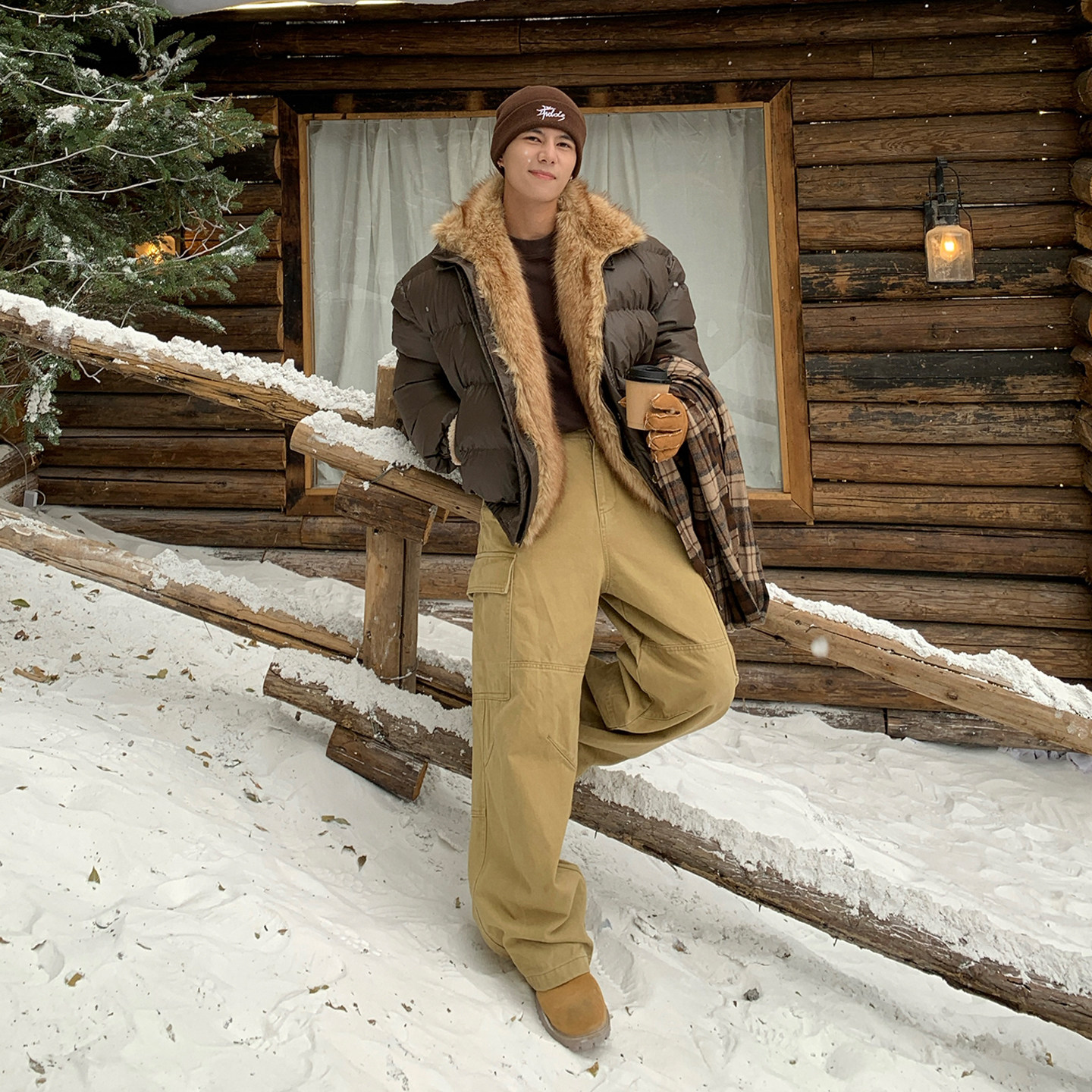 Holocene美式潮牌毛领毛绒座山雕棉服复古短款加厚保暖防风棉衣男,淘宝优惠券,粉丝福利购,淘宝优惠卷