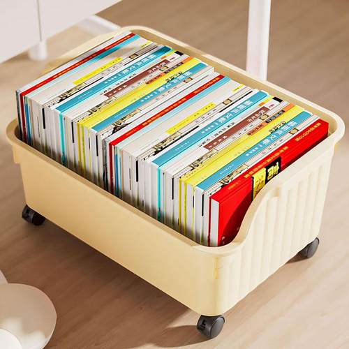 收纳箱家用大容量塑料筐加厚储物盒衣服玩具整理箱可移动带轮子 - 图2