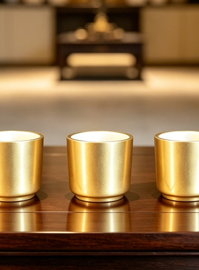 陶瓷仿铜贡酒杯茶杯佛前供奉财神关公仙地主祖先供水杯供杯家用