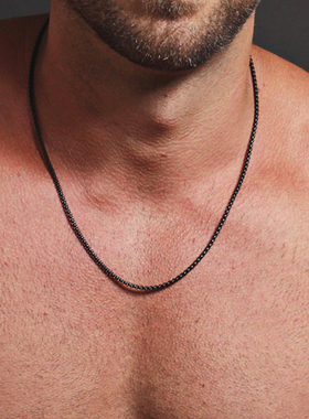极速2020 Fashion New  Box Chain NDecklace Men Titanium Steel