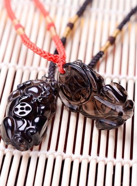 极速包邮天然黑曜石貔貅吊坠 冰彩黑曜石 可O以配鉴定 D37