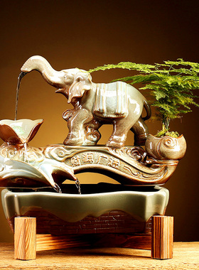 极速禅意新中式流水生财摆件家居A饰品办公室桌面客厅玄关流水景