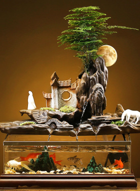 极速陶瓷假山f流水生财喷泉摆件客厅室内招财转运鱼缸玄关桌面装