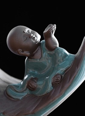 极速新中a式创意花瓶陶瓷家居书房书桌博古架装饰品工艺品禅意盆