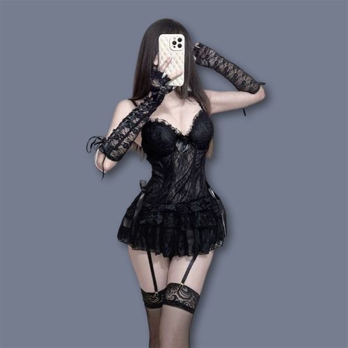 极速新款酒c吧女团演出服DS舞台装gogo秀气氛DJ女性感黑色蕾丝透 - 图0