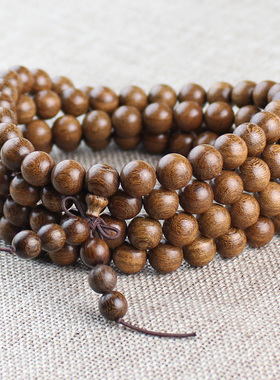 极速天然实木金丝檀木108颗念珠10mm佛珠手链S文玩木质手串项链工