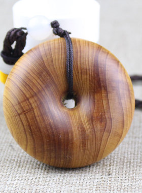 极速陈化崖柏平i安扣挂件吊坠48MM手把玩件挂绳车挂配饰男女高油