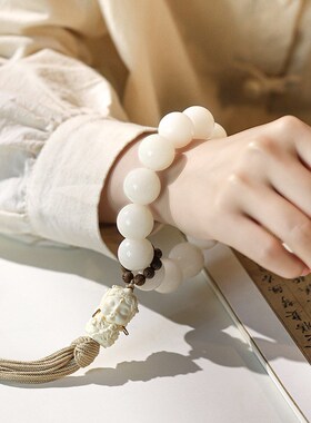 极速白玉菩提手串l男盘玩绕指柔菩提根手链女文玩2.0高密菩提子手