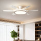 Pasha Straight Leaf Fan Lamp Simple Modern Living Room Lamp Bedroom Restaurant Lamp Eye Protection Silent Frequency Converter Ceiling Fan Lamp