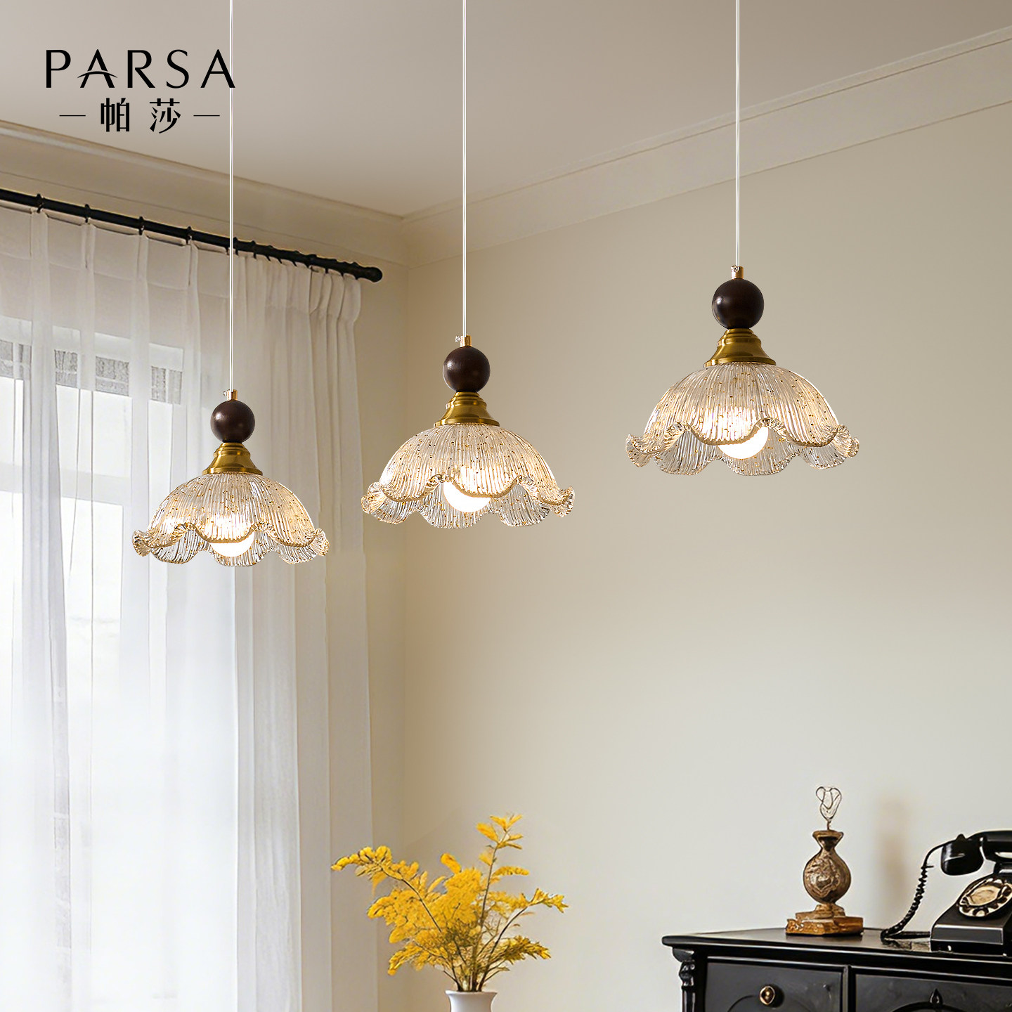 帕莎 餐厅吊灯 美式复古金箔树脂多头吊灯中古风创意花朵餐桌吊灯,淘宝优惠券,粉丝福利购,淘宝优惠卷