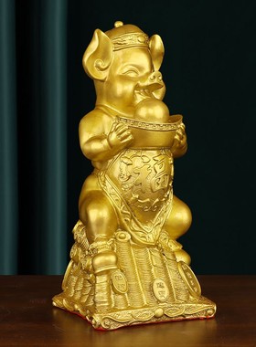 2026铜猪摆件吉祥物元宝发财猪西北缺角补角富足常乐居家工艺礼物