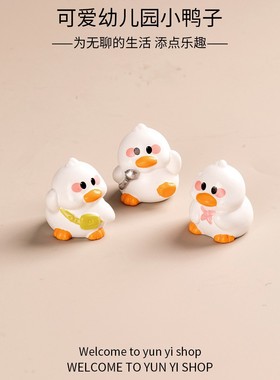 2026微景观创意可爱卡通幼儿园小鸭子 diy多肉植物装饰品造景桌面
