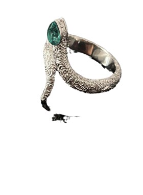 2026绿皓蛇形唐草纹戒指小众设计感时尚高级冷淡风指环新款潮开口