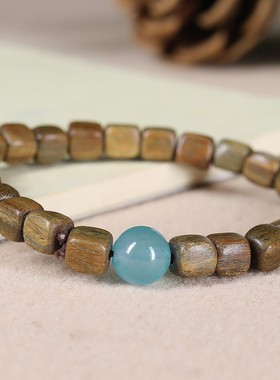 2026阿根廷绿檀木方形珠子手链特色文玩手串女友古风念珠生日送礼