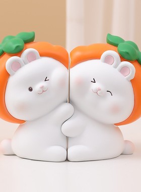 2026创意礼品好柿成双情侣书档摆件家居书房酒柜装饰办公桌面摆件