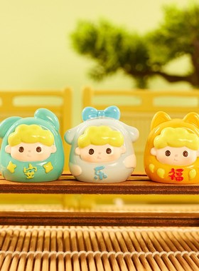 2026欢乐麻将迷你盲袋可爱卡通创意汽车装饰摆件办公室桌面装饰品