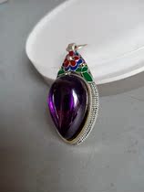 Dance Tanggu playing with neck decoration Qing Dynasty Violet Ravioli Gem Foot Silver Pendant Pendant