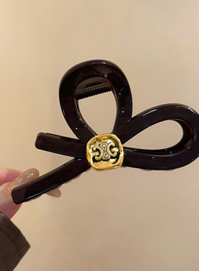 法式小众气质高级简约温柔时尚百搭轻奢蝴蝶结交叉鲨鱼发夹抓夹