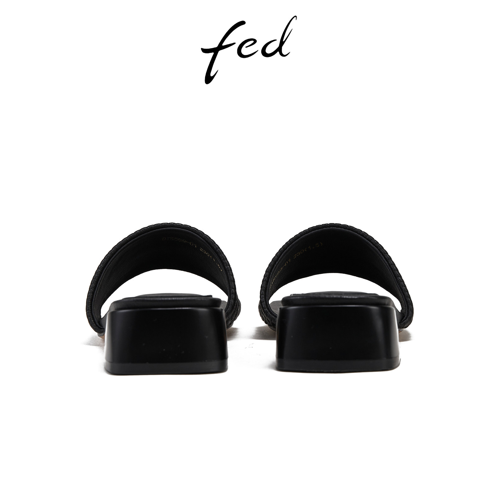 fed黑色一字拖鞋夏季新款女鞋气质方头低跟凉拖鞋女款S0321-ZC589,淘宝优惠券,粉丝福利购,淘宝优惠卷