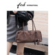Fed suede craft first layer cowhide Boston bag