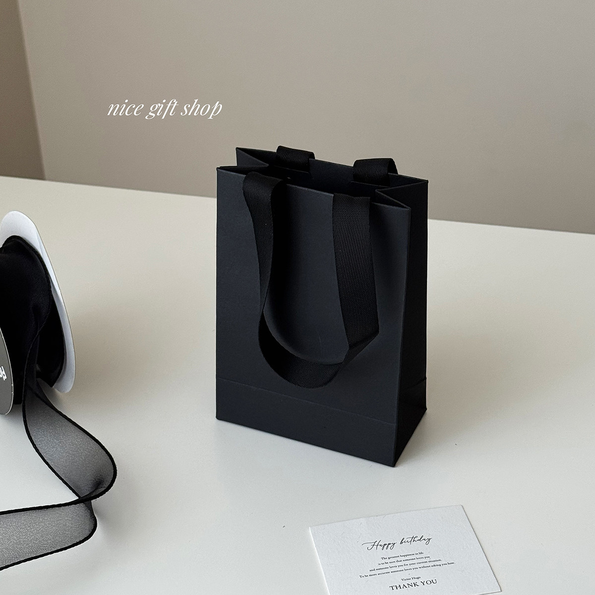 ins风黑色高级感磨砂礼品袋节日礼物手提袋小众伴手礼包装购物袋,淘宝优惠券,粉丝福利购,淘宝优惠卷