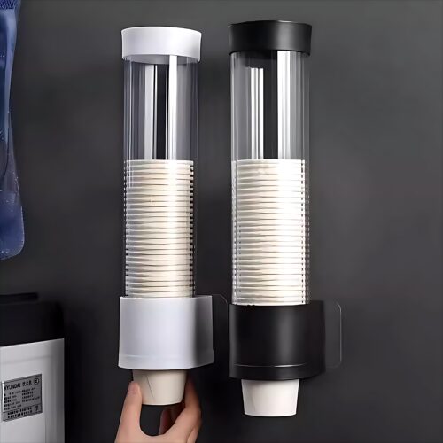 一次性杯子架自动取杯器饮水机放纸杯水杯塑料杯架的免打孔置物架 - 图1