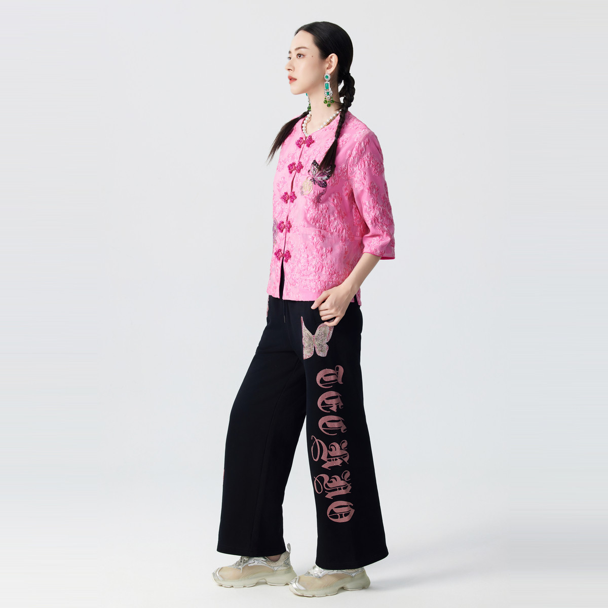 TCH新中式国风盘扣衬衫外套女蝴蝶烫钻上衣春秋新款T72C276016,淘宝优惠券,粉丝福利购,淘宝优惠卷