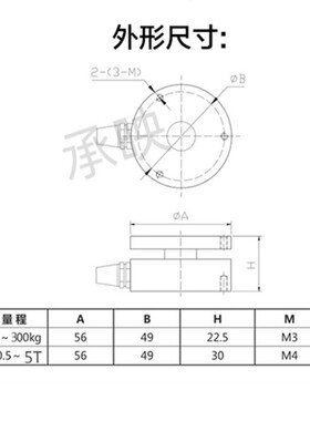 HZC-H1平面气缸自动化测压力称重传感器小尺寸微型重量感应器3T5T