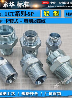 伊顿永华标准DIN液压卡套转英制锥度外螺纹接卡管接头1CT-SP轻型