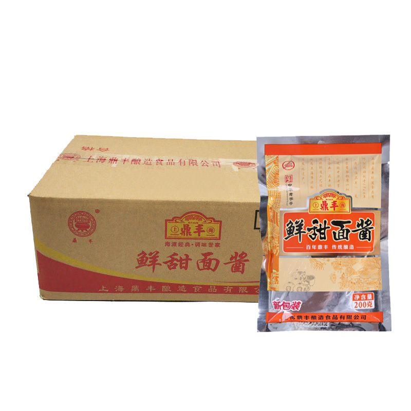 上海鼎丰牌鲜甜面酱200g*40袋整箱鸡肉卷蘸酱炸酱烤鸭酱面酱美味-图3