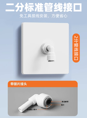净水器管线机86型2二分PE管墙壁插座面板白板暗盒盖板转接头配件